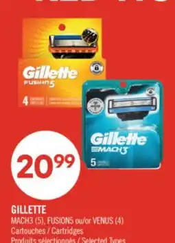 Pharmaprix GILLETTE MACH3 (5), FUSION5 or VENUS (4) Cartridges offer