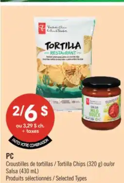 Pharmaprix PC Tortilla Chips (320 g) or Salsa (430 mL) offer