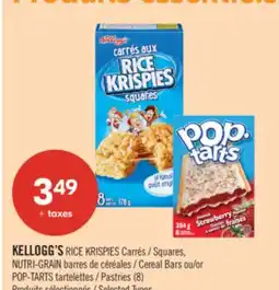 Pharmaprix KELLOGG'S RICE KRISPIES Squares, NUTRI-GRAIN Cereal Bars or POP-TARTS Pastries (8) offer