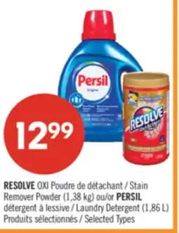 Pharmaprix RESOLVE OXI Stain Remover Powder (1,38 kg) or PERSIL Laundry Detergent (1,86 L) offer