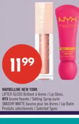 Pharmaprix MAYBELLINE NEW YORK LIFTER GLOSS Lip Gloss, NYX Setting Spray or SMUSHY MATTE Lip Balm offer