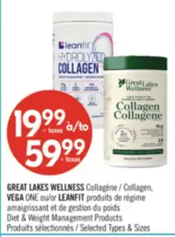 Pharmaprix GREAT LAKES WELLNESS Collagen, VEGA ONE or LEANFIT Diet & Weight Management offer