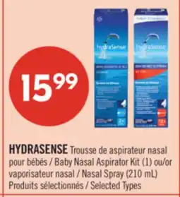 Pharmaprix HYDRASENSE Baby Nasal Aspirator Kit (1) or Nasal Spray (210 mL) offer