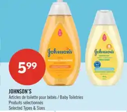 Pharmaprix JOHNSON'S Baby Toiletries offer