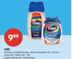 Pharmaprix TUMS Antacid Chewy Bites (54 - 60) or Tablets (140 - 160) offer