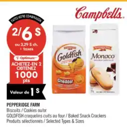 Pharmaprix PEPPERIDGE FARM Cookies or GOLDFISH Baked Snack Crackers offer