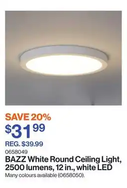 Patrick Morin White Round Ceiling Light, 2500 lumens, 12 in., white LED offer