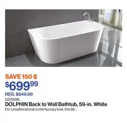 Patrick Morin Back to Wall Bathtub, 59-in. White offer