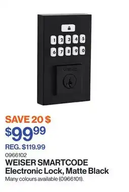 Patrick Morin SMARTCODE Electronic Lock, Matte Black offer