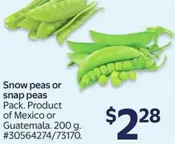 Walmart Snow peas or snap peas offer