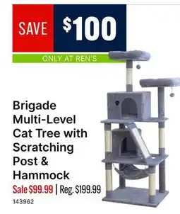 Ren’s Pets Depot Brigade Multi-Level Cat Tree with Scratching Post & Hammock offer