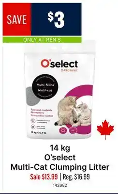 Ren’s Pets Depot O'select Multi-Cat Clumping Litter offer