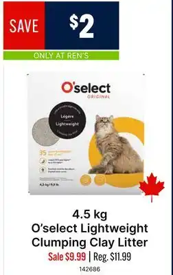 Ren’s Pets Depot O'select Lightweight Clumping Clay Litter offer