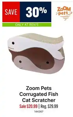 Ren’s Pets Depot Zoom Pets Corrugated Fish Cat Scratcher offer