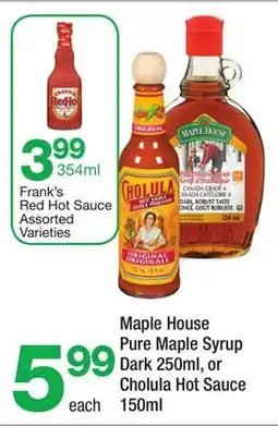 Highland Farms Frank's Red Hot Sauce Assorted Varieties offer