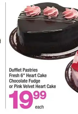 Highland Farms Dufflet Pastries Fresh 6 Heart Cake Chocolate Fudge or Pink Velvet Heart Cake offer