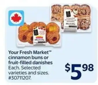 Walmart Your Fresh Market Cinnamon Buns or Fruit-Filled Danishes offer