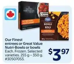 Walmart Our Finest or Great Value Nutri-Bowls offer