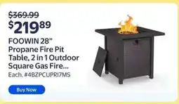 Walmart FOOWIN 28” Propane Fire Pit Table, 2 in 1 Outdoor Square Gas Fire offer