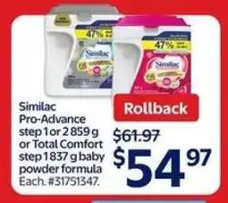 Walmart Similac Pro-Advance or Total Comfort Baby Powder Formula offer