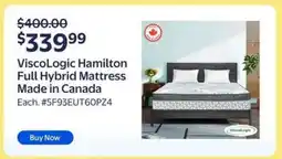 Walmart ViscoLogic Hamilton Full Hybrid Mattress offer