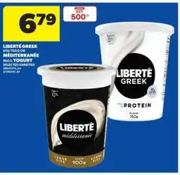 Real Canadian Superstore LIBERTÉ Greek or Méditerranée Yogurt offer