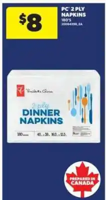Real Canadian Superstore PC 2 Ply Napkins offer