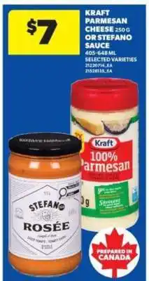 Real Canadian Superstore Kraft Parmesan Cheese 250g or Stefano Sauce offer