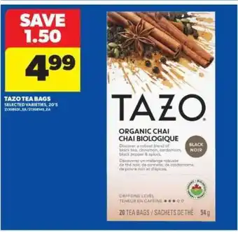 Real Canadian Superstore TAZO TEA BAGS offer