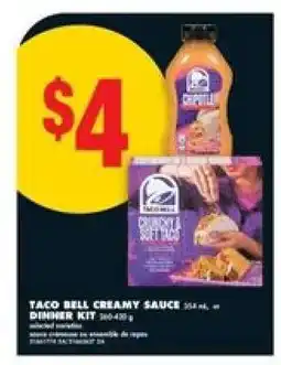 No Frills Taco Bell Creamy Sauce Dinner Kit offer