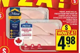 Food Basics Prime, Mina Halal Fresh Boneless Chicken Breast Family Pack offer