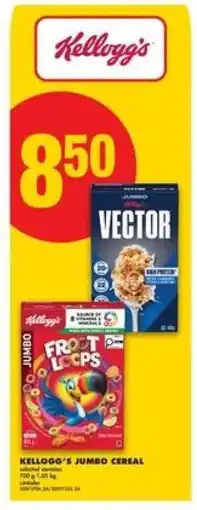 No Frills KELLOGG'S JUMBO CEREAL offer