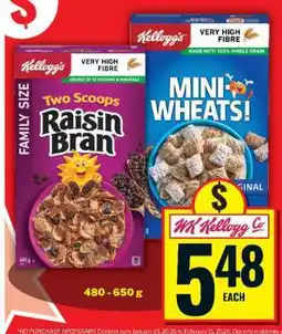 Food Basics Kellogg's Raisin Bran & Mini Wheats offer