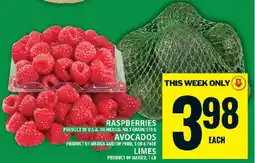 Food Basics Raspberries, Avocados, Limes offer