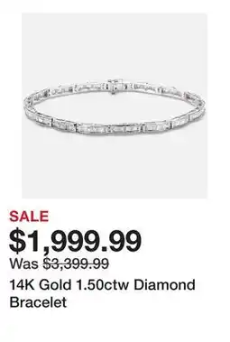TSC Stores 14K Gold 1.50ctw Diamond Bracelet offer