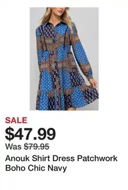 TSC Stores Anouk Shirt Dress Patchwork Boho Chic Navy offer