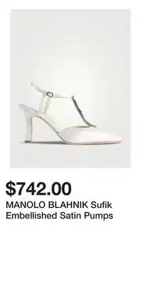 Holt Renfrew MANOLO BLAHNIK Sufik Embellished Satin Pumps offer