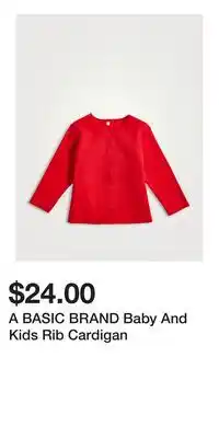 Holt Renfrew A BASIC BRAND Baby And Kids Rib Cardigan offer