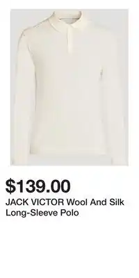 Holt Renfrew JACK VICTOR Wool And Silk Long-Sleeve Polo offer