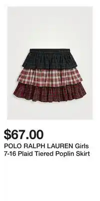 Holt Renfrew POLO RALPH LAUREN Girls 7-16 Plaid Tiered Poplin Skirt offer