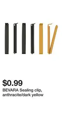 IKEA BEVARA Sealing clip, anthracite/dark yellow offer