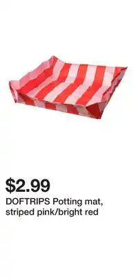 IKEA DOFTRIPS Potting mat, striped pink/bright red offer