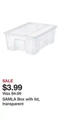 IKEA SAMLA Box with lid, transparent offer