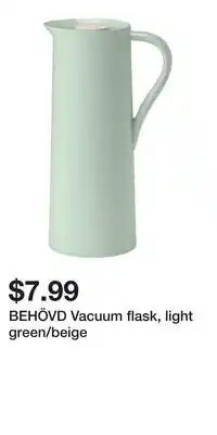 IKEA BEHÖVD Vacuum flask, light green/beige offer