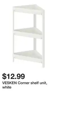 IKEA VESKEN Corner shelf unit, white offer