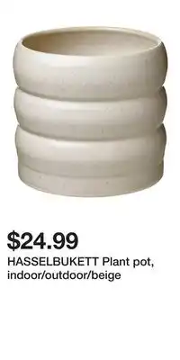 IKEA HASSELBUKETT Plant pot, indoor/outdoor/beige offer