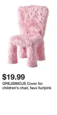 IKEA GREJSIMOJS Cover for children's chair, faux fur/pink offer