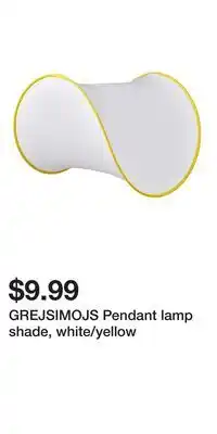 IKEA GREJSIMOJS Pendant lamp shade, white/yellow offer
