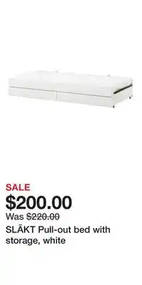 IKEA SLÄKT Pull-out bed with storage, white offer