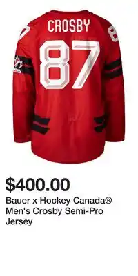 Sport Chek Bauer x Hockey Canada Men's Crosby Semi-Pro Jersey offer
